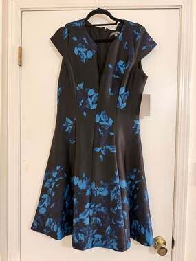 Julia Jordan Floral Print Cap Sleeve Fit and Flare Dress